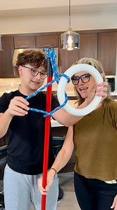 1.5M views · 11K reactions | The Great Escape: Can You Free the Ring Getti challenges Zander to free the ring from the rope on the broomstick without untying the rope. Grandma steps in to reveal the secret method. #challenges #familygames #brainteasers #partytrick #family #games | The Tus House | Facebook