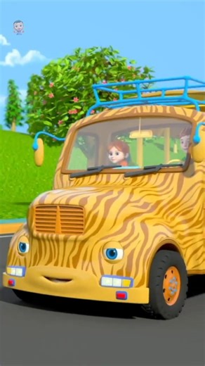 Wheels on the Bus Jungle Safari #shorts #nurseryrhymes #zoosongs #kidssongs #junglesafari