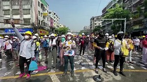 Myanmar protesters continue to occupy streets