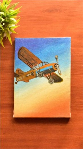 Easy Acrylic painting🎨🌅 tutorial for Beginners #youtubeshorts #art #paintingtutorial #canvas