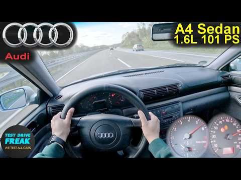 1998 Audi A4 1.6 (101 PS) TOPSPEED POV 🚗 Autobahn Drive | Classic Sedan at Full Speed