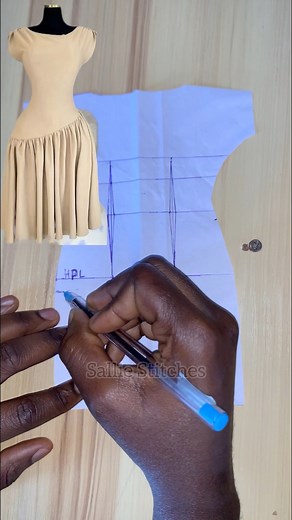 217K views · 2.9K reactions | Asymmetric gathered dress tutorial | Sallie Stitches | Facebook