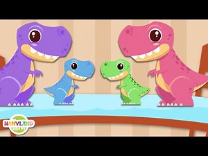 5 Little Dinosaurs Jumping On The Bed | Dino Songs | Nanyland Nursery Rhymes