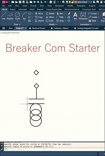 AutoCAD Electrical Practice-Breaker Com Starter #autocadelectrical #autocad #engineeringdesign