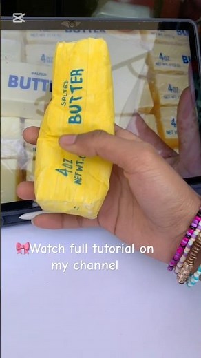🧈✨DIY BUTTER SQUISHY WITHOUT PAPER⁉️ /Super slow rising /so soft!! #squishy #buttersquishy #needoh
