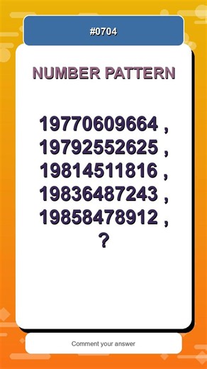 Number Pattern Challenge #0704 | Find the Missing Number Fast