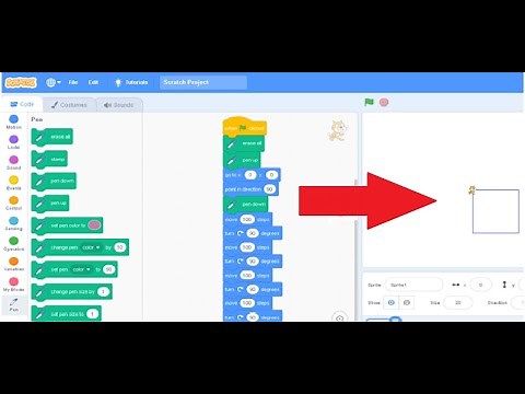 how to draw square in scratch || techno scratch || Madhavi