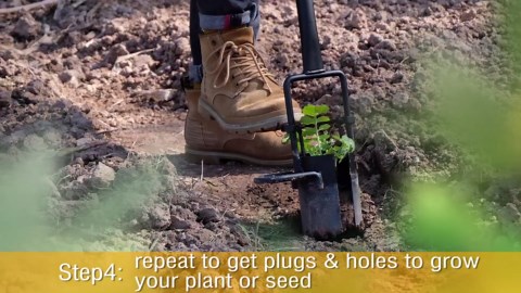 Colwelt Bulb Planter Tool Long Handle, Serrated Base Gardening Bulb Transplanter with Soft Grip, Heavy Duty Long Handled Bulb Planter Sod Plugger for Digging Holes to Plant Tulips, Iris, Daffodils