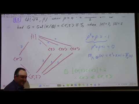 Abstract Algebra II: Galois Theory examples, cyclotomic fields, conjugate tricks, 3-23-26 part 1