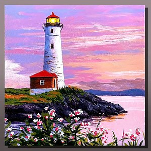84K views · 2.7K reactions | Lighthouse Sunset Acrylic Painting #art #artist #artwork #acrylic #painting #eldrawingarts #sunsetpainting #acrylicpainting | El Drawing Arts | Facebook