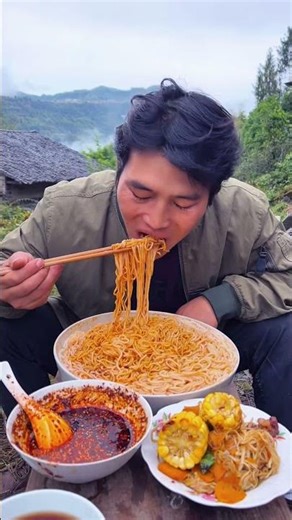 Impossible Giant Noodle Challenge! 🥵🍜 #Shorts