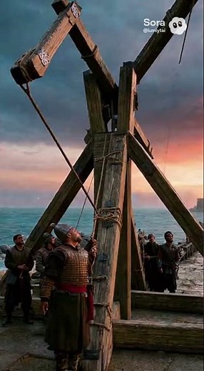 Watch The Catapult Smash The Castle! #battlescene #historyshorts #shorts