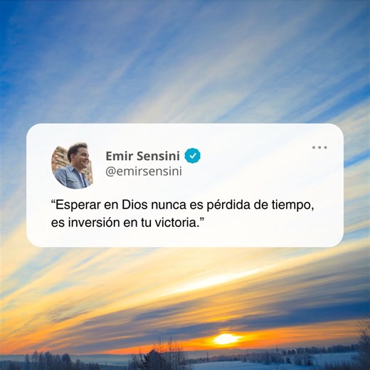 ❤️‍🔥🙏🏻 Promesa bíblica: “Los que esperan en el Señor renovarán sus fuerzas; se elevarán con alas como las águilas; correrán y no se cansarán; caminarán y no se fatigarán.” (Isaías 40:31) | Emir Sensini