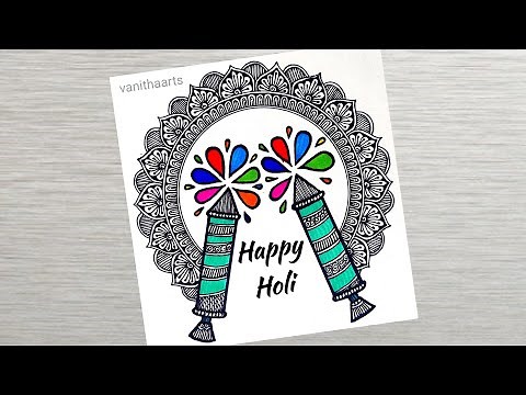 Holi Special Mandala Art | How to draw Mandala for beginners Step-by-Step | #vanithaarts #happyholi