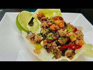 🇹🇭Thai Pork Larb Recipe with Shrimps in Lettuce Wrap | I COOK 4 U