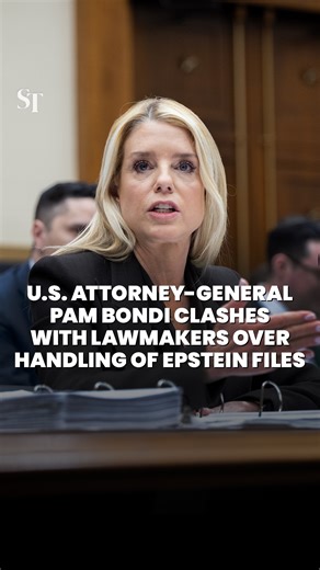 The Straits Times | Tensions flared as US Attorney General Pam Bondi clashed with Democratic lawmakers over the handling of the Epstein files during a House... | Instagram