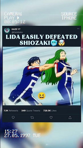 Lida easily defeated shiozaki 🥶🤯|| mha season 5#myheroacademia #edit #amv #mha #anime