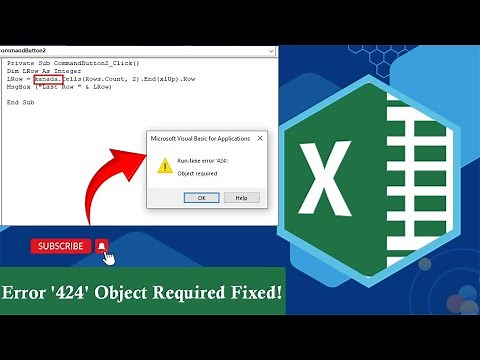 Excel VBA Runtime Error '424' Object Required – Beginners MUST Watch | Excel Tech & Tricks
