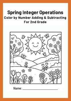 Spring Math Activities Integer Operations Color by Number Adding Subtracting