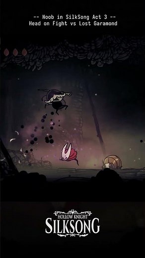 Hornet vs Lost Garamond in Act 3 of Hollow Knight Silksong #hollowknightsilksong