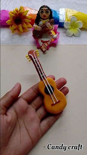 Diy clay guitar 🎸 #clayart #youtubeshorts