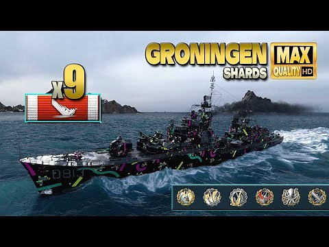 Destroyer Groningen, 9 ships destroyed on map Shards - World of Warships
