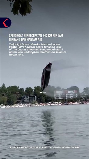 Speedboat Berkecepatan 342 Km per Jam Terbang dan Hantam Air #short