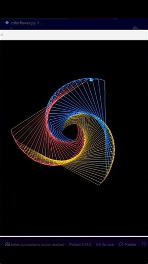 Simple code magic colourful Burst Flower using python 💫❣️... @YG_coding #python #coding #art #webdev