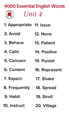 4000 Essential English Words Book 1 Unit 4