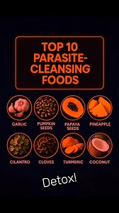 🔥 These 10 parasite-cleansing foods work together to starve, weaken, and flush parasites naturally. Most people eat only 1-2 of these… no wonder symptoms keep coming back. Which one do YOU already eat daily? 👇 Comment CLEANSE for the full step-by-step detox protocol. #parasitecleanse #detoxnaturally #lymphaticdrainage | Detox Naturally
