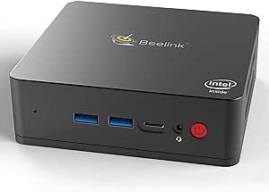 Beelink U55 Mini PC Windows 10 Pro, Intel Core i3-5005U Processor 8GB RAM 128GB SSD, 4K HD Dual HDMI USB 3.0 Port, Dual Band WiFi Gigabit Ethernet BT 4.2 Support Auto Power On
