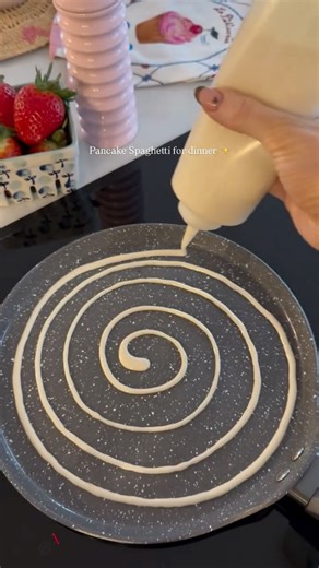 Sophia Ferrari-Wills on Instagram: "P a n c a k e s p a g h e t t i 🥞 🍫 • this is the answer to eating pancakes for breakfast, lunch and dinner! I like mine with Biscoff and Nutella drizzled on, with crushed mini eggs… and hearts because, why not! 💕 Had to give thjs a go - it’s SO easy and fun to make! 🍝 #pancake #pancakes #pancakespaghetti #pancakeday #shrovetuesday"