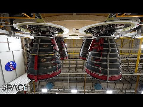 NASA Artemis 2 moon rocket's core stage engines installed in 4K time-lapse