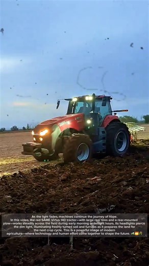 SAME Virtus 140 Tractor Plowing Field at Sunrise!