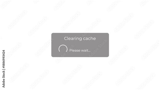 clearing cache loading animation for system cleanup and performance optimization ui.