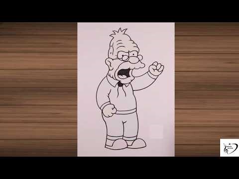 How to Draw Grampa Simpson Step by Step | Easy Cartoon Drawing |Chibi Simpson drawing for beginners