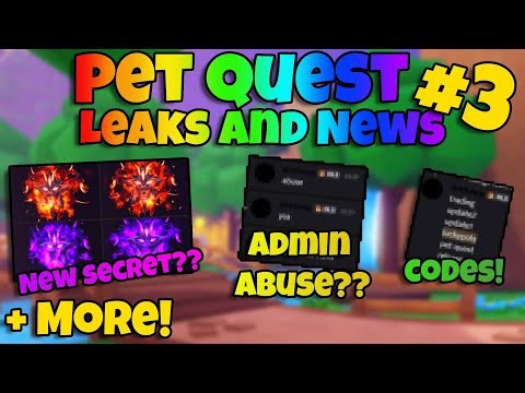 Roblox Pet Quest Leaks and News, Update 3, Halloween, Admin Abuse, Codes + Lots More!