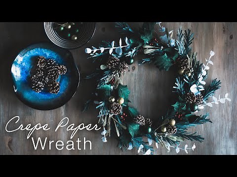 Crepe Paper Christmas Wreath | Making DIY Christmas Decorations from Paper