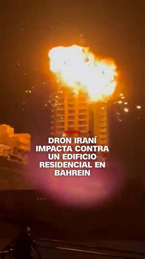 Videos geolocalizados y verificados por CNN muestran drones iraníes Shahed impactando los pisos superiores de la torre Era Views en Manama, Bahrein, un edificio residencial de gran altura. | CNN en Español