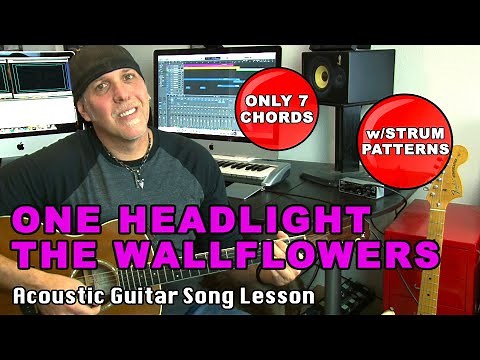 Wallflowers One Headlight guitar song lesson with strumming patterns