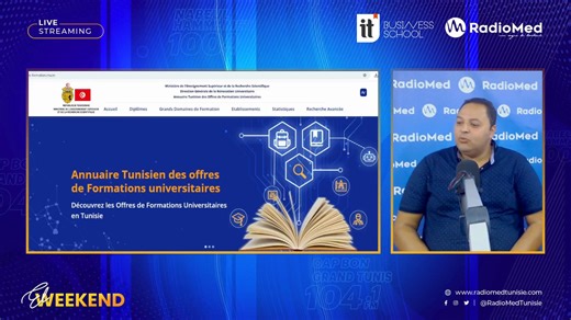 🚀🏅 ITBS : Une Reconnaissance Nationale & Internationale ✅ Engagée à former des ingénieurs et des cadres supérieurs dans le domaine des technologies d’information et du management des organisations, directement opérationnels sur le marché de l’emploi national et international 🎬 Passage Radio sur les ondes de Radio Med Tunisie LIVE 🎙 Pr. Jihed Majdoub 🌐 https://itbs.tn/ 🏢 Adresse : Av. Ezzdine Chelbi, Campus Universitaire Mrezgua, 8000 Nabeul ☎️ Pour plus d'informations : 216 70 169 690 #ITB