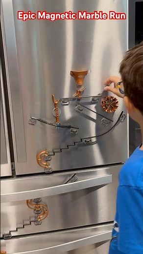 Epic Magnetic Marble Run on the Fridge! Creative Hack for Small Spaces #marblerun #magnetictoys