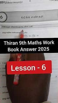 9 Maths Thiran Work Book Unit 6 Answer #shorts #trend