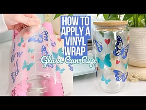 HOW TO APPLY VINYL TO A GLASS CAN CUP USING CRICUT | BEGINNER FRIENDLY VINYL LAYERING TUTORIAL