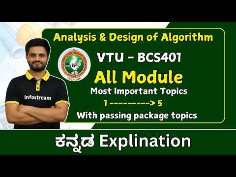 VTU - ADA Full module 1 to 5 important topics | Analysis and Design of Algorithms