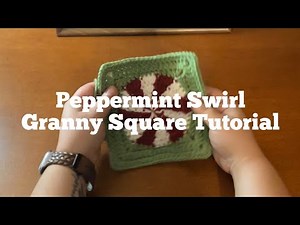 Beginner Friendly crochet tutorial! Peppermint Swirl Granny Square