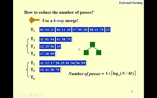 53 External Sorting (Pass Reduction)