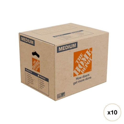 The Home Depot Medium Moving, Shipping, Packing Box with Handles (20 Pack) MEDBOX10 - The Home Depot