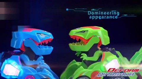 Hirger Transforming Dinosaur Car Toy for Kids, Auto Transformer Monster Truck Toys with Light & Sound for Toddler 1 2 3 4 5 Year Old, Birthday Gifts for Boy, Christmas Stocking Stuffers