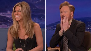 Jennifer Aniston approves of Conan's beard. #CONAN | Team Coco